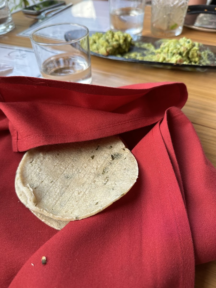 Separate tortillas for salsa