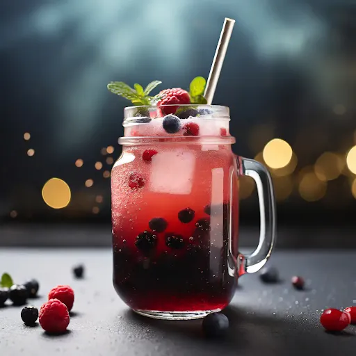 Mixed Berry Bubble Beverage [450 Ml, 1 Mason Jar]