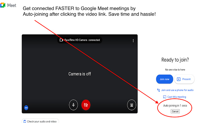 Auto-join for Google Meet chrome extension