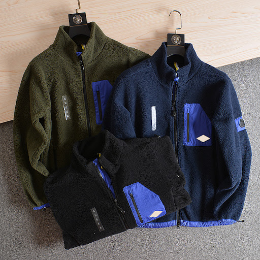 Title 1, Mens Fleece Autumn Winter Stand Collar Fleece ...