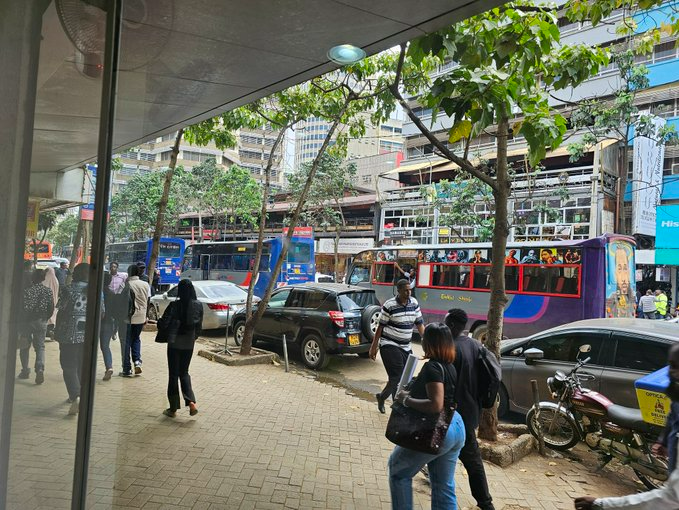 Matatus in Nairobi CBD.