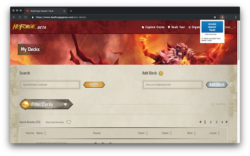 Library Access: KeyForge Deck Sync Tool