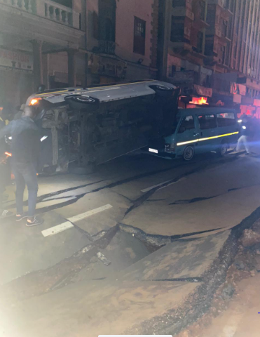 Parts of Bree Street in the Johannesburg CBD collapsed in the strong underground blast on Wednesday afternoon.