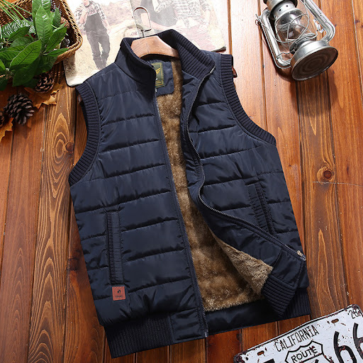 Title 6, Mens Cotton Vest Plus Velvet Thick Warm Vest J...