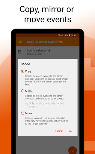 Screenshot Copy Calendar Events Pro