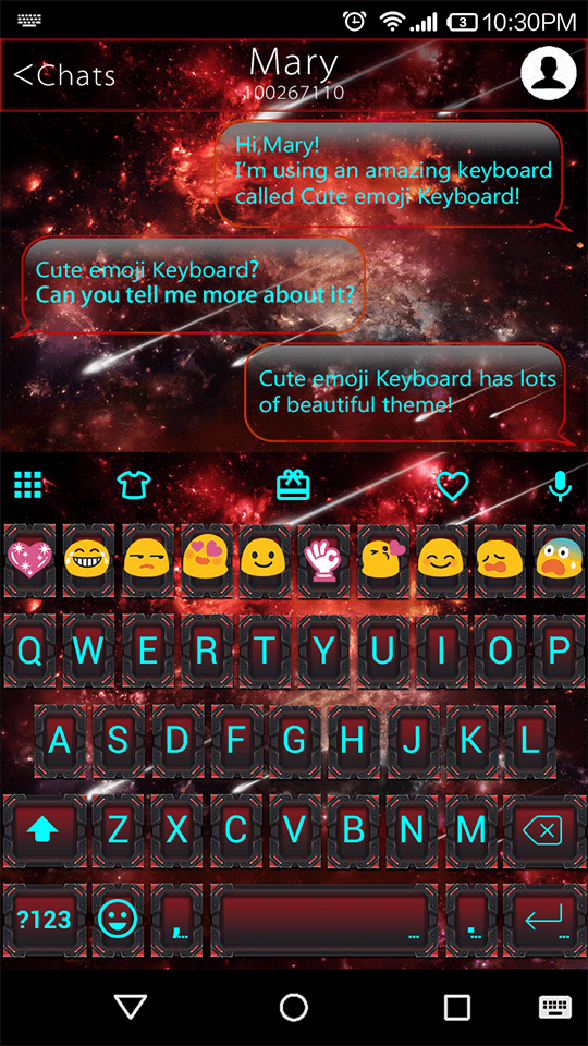 Spacecraft Emoji Keyboard Skin Screen 1