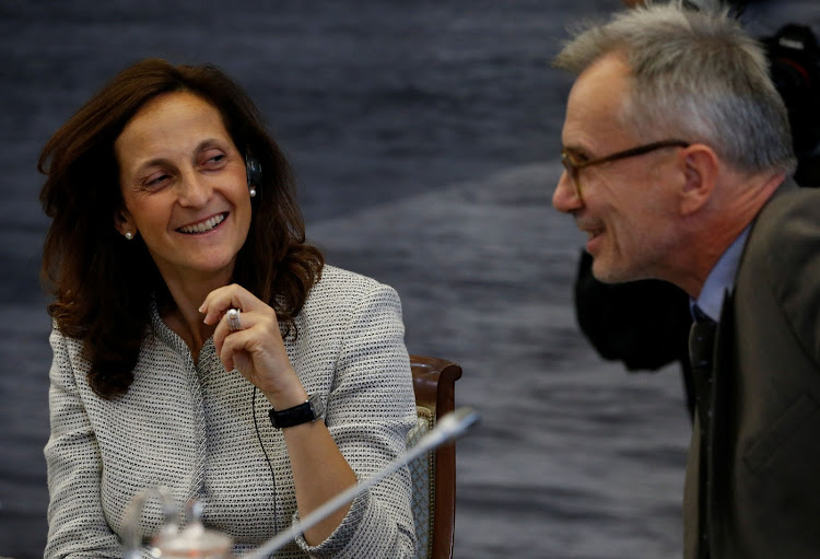 Global News Editor of Reuters Alessandra Galloni and Global editor-in-chief of AFP Boris Bachorz attend a meeting of Russian President Vladimir Putin with heads of leading global news agencies as part of the St. Petersburg International Economic Forum 2016 (SPIEF 2016) in St. Petersburg, Russia, June 17, 2016.