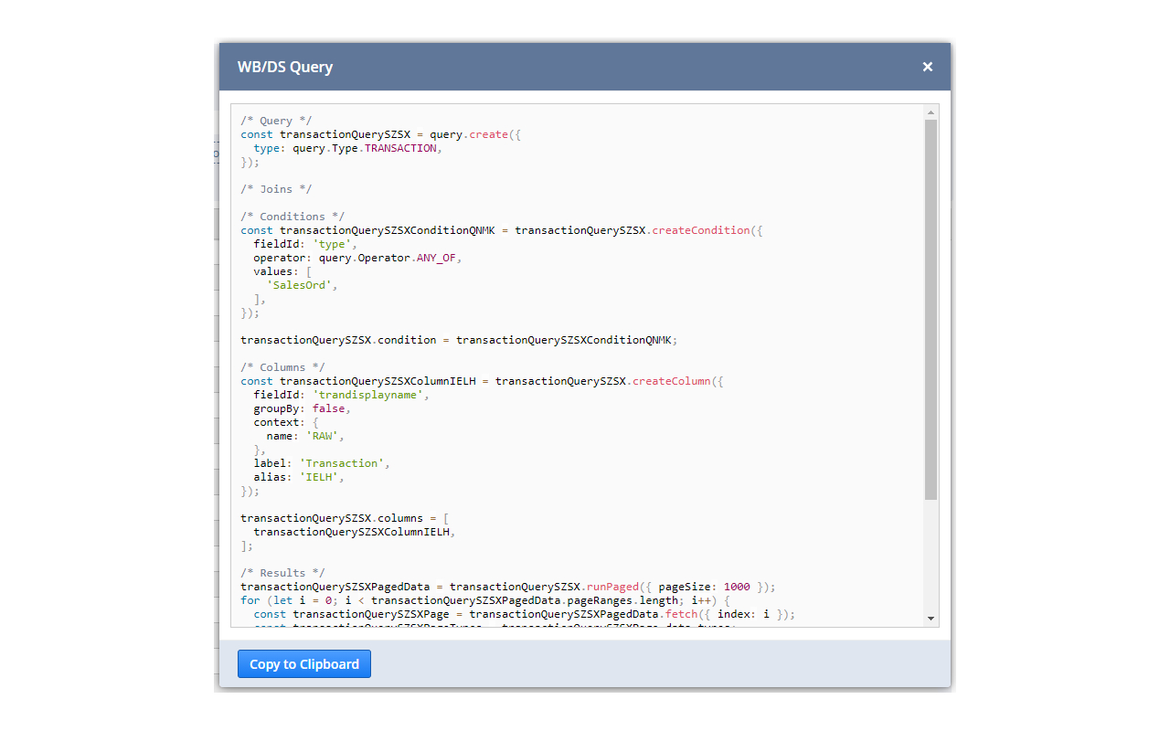 NetSuite :: WB/DS Query Export to SS 2.x Preview image 0