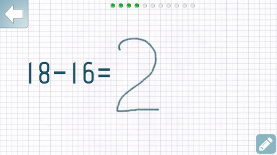 Capture d'écran de l'entraîneur de mathématiques de soustraction