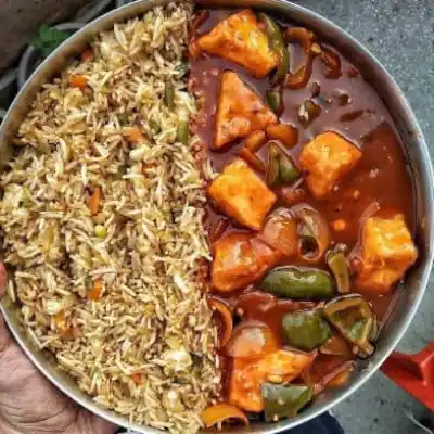 Chilly Paneer + Fried Rice