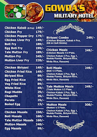 Gowda's Military Hotel menu 1