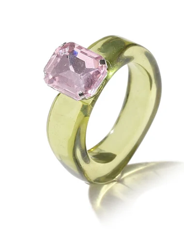 Anillo de resina geométrica con dia - 3