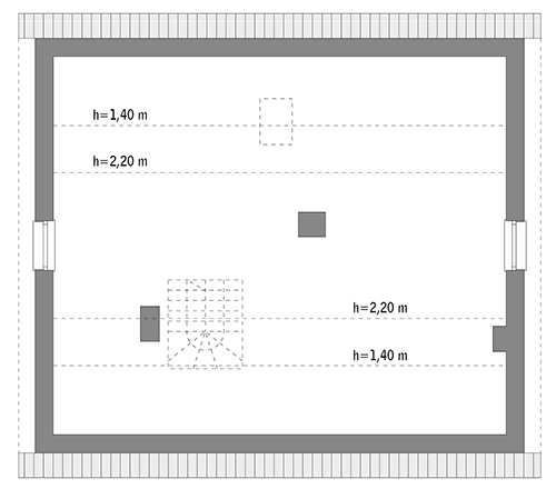 Lawendowe pole - M215 - Rzut poddasza do indywidualnej adaptacji (47,6 m2 powierzchni użytkowej)