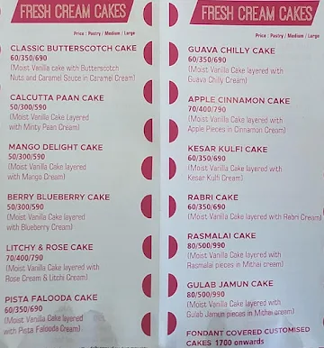 Coco Cakes menu 