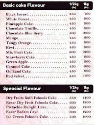 Shreya Cakes Studio menu 1