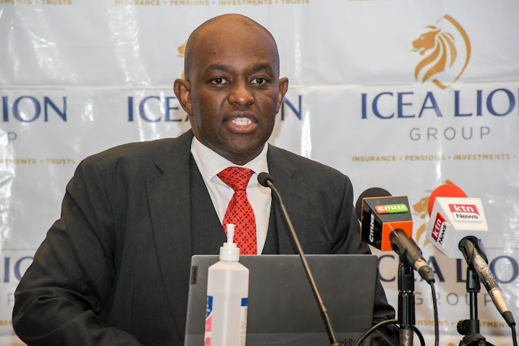 ICEA Lion Asset Management CEO Einstein Kihanda during the driefing of 2023 Q1 Investor Pulse report in Naorobi