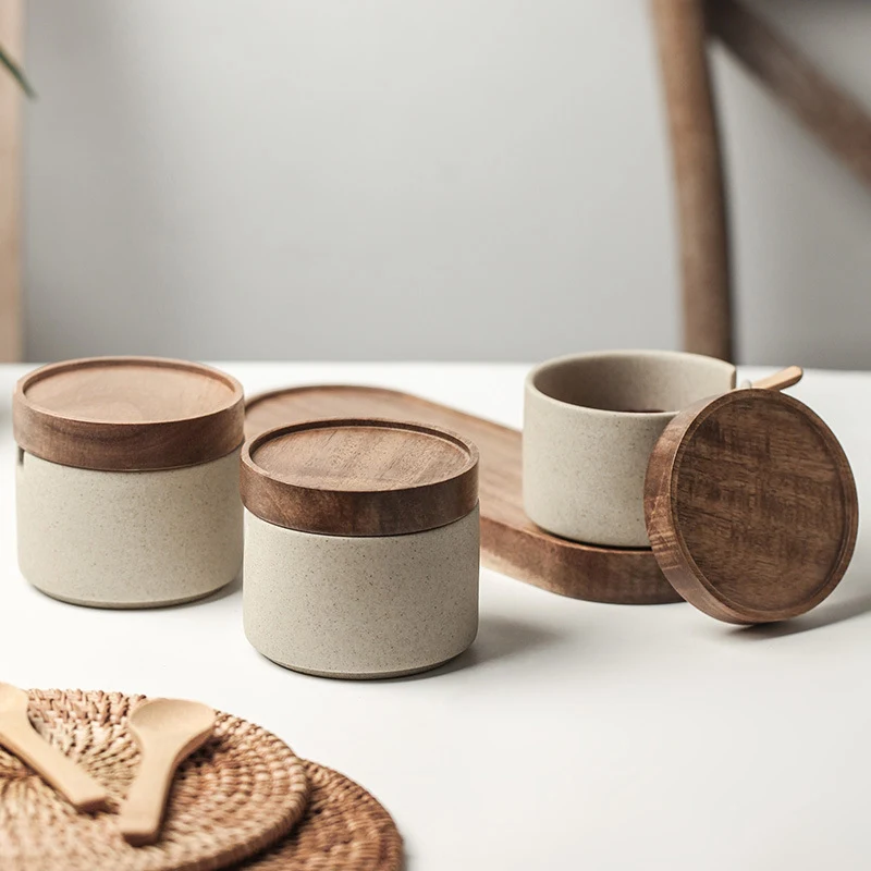 Title 5, Retro Ceramic Seasoning Pot, Japanese-style for...