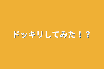 ドッキリしてみた！？