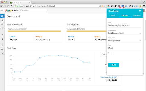 Zoho Books Timer