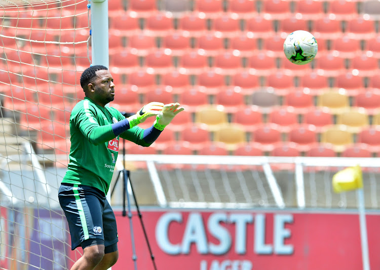 Itumeleng Khune of South Africa during the 2018 FIFA World Cup Qualifier South Africa training session at Peter Mokaba Stadium, Polokwane on 08 November 2017.