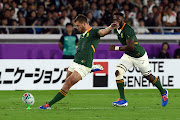 South Africa's Handre Pollard scores a penalty. 