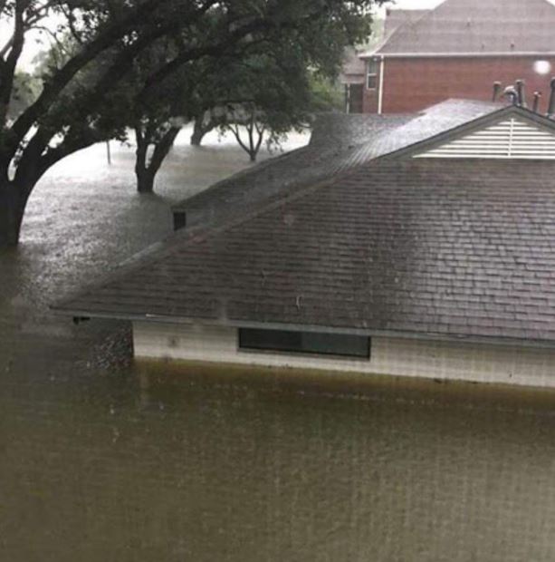 A submerged home in a neighbouring suburb.