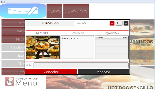 RistoSOFTWARE Menu