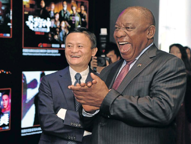 President Cyril Ramaphosa visits the headquarters of the Alibaba Group with the company’s co-founder and executive chairman Jack Ma, in Hangzhou, China, on Wednesday