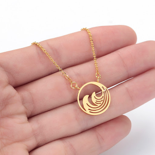 Title 3, Stainless steel pendant necklace for women, a s...