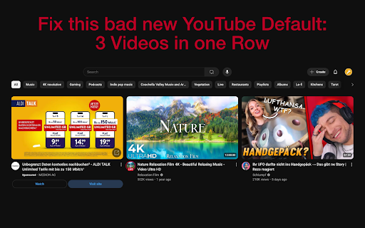 YouTube Grid Fix
