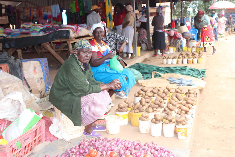 Traders at Muthithi market in Kigumo constituency, Murang'a, on October 7, 2022.