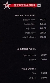 Capital Hotel menu 1