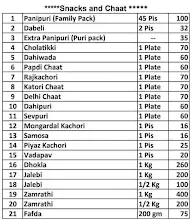 Madhur Milan Sweets menu 1