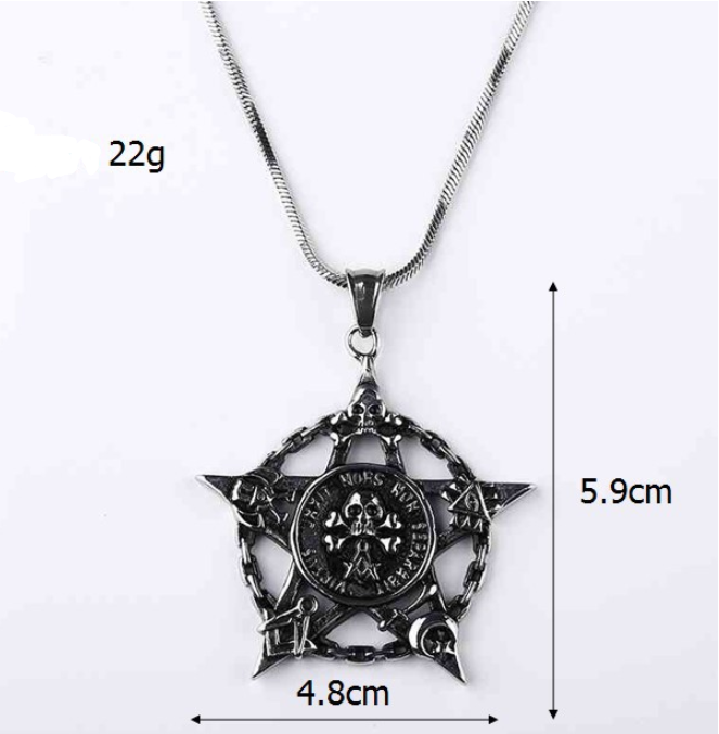 Double-sided enamel five-pointed star necklace