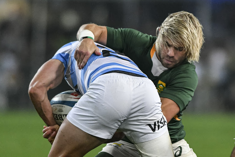 Faf de Klerk of South Africa during the Rugby Championship match against Argentina at Kings Park in Durban in September 2022.