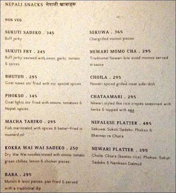 Yeti - The Himalayan Kitchen menu 