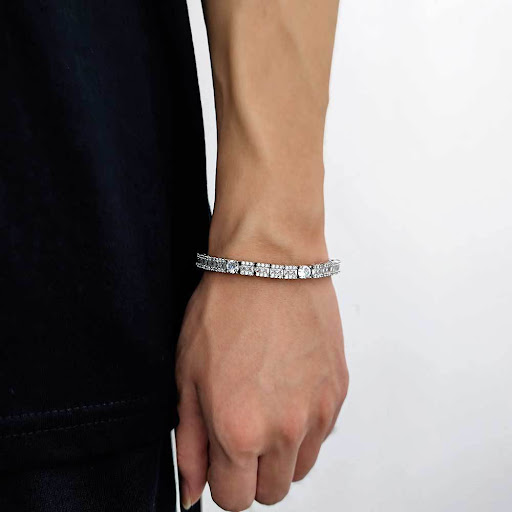 Title 5, Zircon Personalized Hip Hop Mens Bracelet Engr...