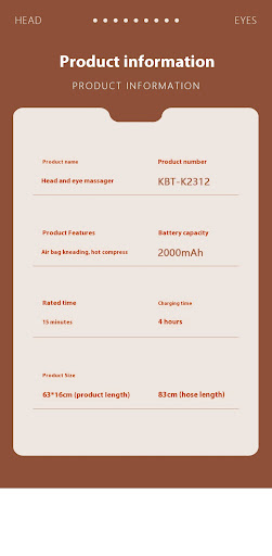 Title 5, Electric heating airbag head massager cap. Head...