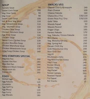 Hotel Chandrama menu 