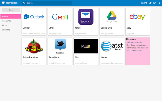 Homebase - New Tab Page chrome extension