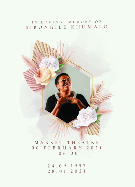 Sibongile Khumalo will be laid to rest on Saturday.