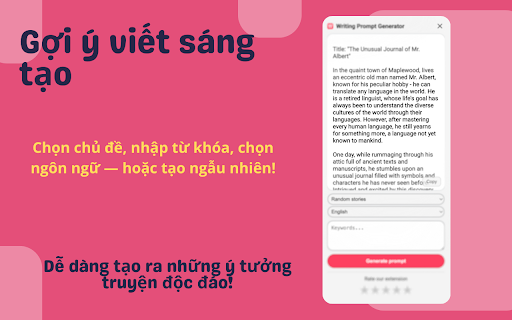 Trình tạo ý tưởng cốt truyện – Writing Prompt Generator