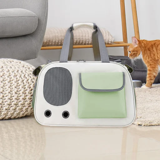 Oxford Cloth Cat Carrier Bag Large Capacity Pet Handbag Kitten Carrying Container for Small Animals Outdoor Travel Tote 