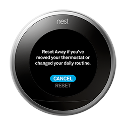 nest thermostat reset away 