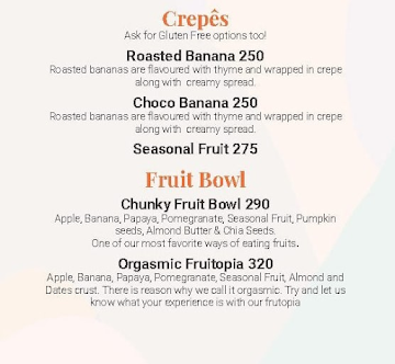 Vibrant Living menu 