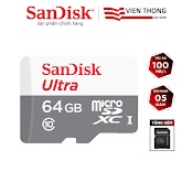 Thẻ Nhớ Microsdxc Sandisk Ultra 64Gb Upto 100Mb/S 533X Tặng Adapter (Ngẫu Nhiên) - 