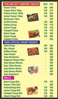 Waah Punjabi menu 