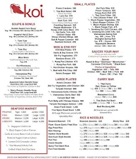 Koi Asian Dining menu 2