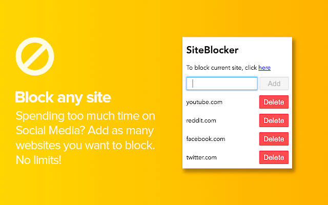 SiteBlocker chrome extension