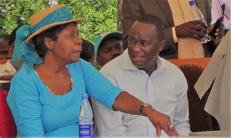 Kitui governor Charity Ngilu and ambassador Kiema Kilonzo in a photo taken during the 2013 campaigns.